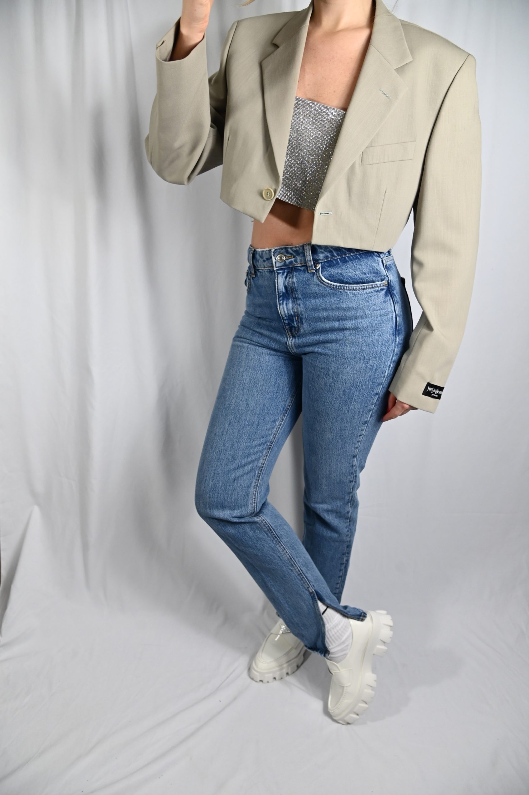 Nude sale boyfriend blazer